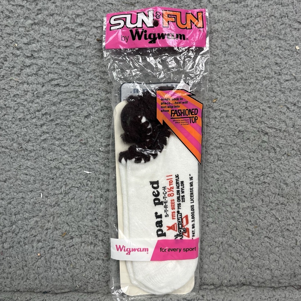VTG Socks Women's‎ Wigwam Sun Fun 70s 80s NOS Orlon Acrylic 8.5-11 Ribbon Low